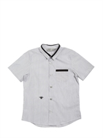 DIOR - EMBROIDERED LOGO COTTON POPLIN SHIRT - WHITE/BLACK