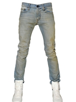 SAINT LAURENT - JEANS SKINNY IN DENIM DIRTY BLEACHED 16CM - CELESTE