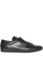SAINT LAURENT - SNEAKERS IN PELLE CON BORCHIE - NERO
