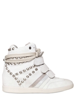 SERAFINI MANHATTAN - 70MM STUDDED SUEDE SNEAKERS - OFF WHITE