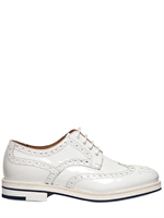 GIORGIO ARMANI - 30MM PATENT LEATHER DERBY LACE-UP SHOES - WHITE