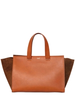 GIORGIO ARMANI - MEDIUM HANDTASCHE AUS LEDER & WILDLEDER - HELLBRAUN