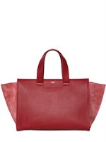GIORGIO ARMANI - MEDIUM HANDTASCHE AUS LEDER & WILDLEDER - ROT