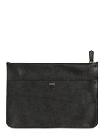 GIORGIO ARMANI - BUSTA GRANDE IN PELLE - NERO