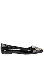 KENZO - 10MM TIGER PATENT LEATHER BALLERINAS - BLACK