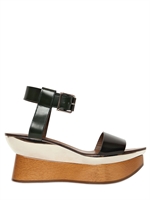 MARNI - ZEPPE IN PELLE CON PLACCA SPECCHIATA 85MM - NERO/VERDE