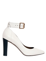 MARNI - 100MM CALFSKIN POINTY PUMPS - WHITE/BLACK