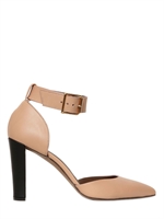 MARNI - 100MM CALFSKIN POINTY PUMPS - ROSE/BLACK