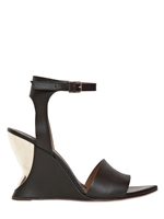 MARNI - ZEPPE IN PELLE CON PLACCA SPECCHIATA 100MM - NERO