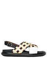 MARNI - 10MM GEOMETRIC LEATHER FLATS - MULTI