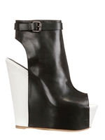 GIANMARCO LORENZI - ZEPPE SPUNTATE IN PELLE 150MM - NERO/BIANCO