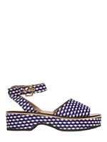 MARNI - ZEPPE IN TELA DI COTONE STAMPA GEOMETRICA 40MM - MULTIBLUE