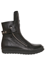 SKOVGAARD - 30MM HAMMERED CALFSKIN HIGH TOP BOOTS - BLACK