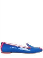 HOGAN,KATIE GRAND LOVES HOGAN - 10MM PATENT LEATHER LOAFERS - BLUETTE/FUCHSIA
