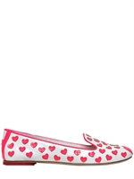 HOGAN,KATIE GRAND LOVES HOGAN - 10MM PATENT LEATHER LOAFERS - WHITE/FUXIA
