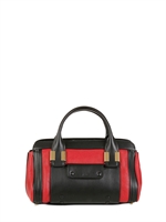CHLOE' - MINI ALICE GLANZ & NATUR LEDER TASCHE - KARMINROTE LIPP