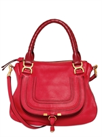 CHLOE' - MEDIUM MARCIE TEXTUR LEDER TASCHE - PFINGSTROSENROT