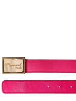 DSQUARED - CINTURA IN PELLE FLUO CON LOGO DSQUARED 3CM - FUCSIA