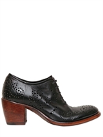 ROCCO P. - 65MM PERFORATED LEATHER LACE-UP SHOES - BLACK