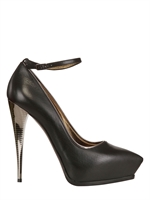 LANVIN - 130MM LEDERPUMPS MIT VERSPIEGELTEM ABSATZ - SCHWARZ