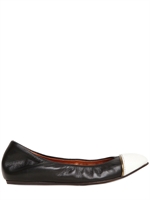 LANVIN - 10MM ZWEIFARBIGE LEDERBALLERINAS - SCHWARZ/WEIß