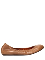 LANVIN - 10MM LEATHER BALLERINA FLATS - DOVE BEIGE