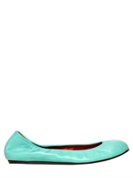 LANVIN - 10MM LEATHER BALLERINA FLATS - AQUA