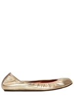 LANVIN - 10MM GLÄNZENDE LEDER BALLERINAS - PLATIN