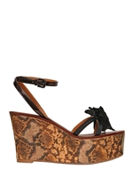 LANVIN - ZEPPE IN PELLE STAMPA PITONE CON FIOCCO 100MM - NERO/MULTI