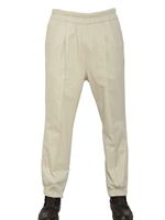 KRIS VAN ASSCHE - SOFT COTTON TWILL TROUSERS - BEIGE