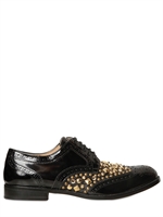 DOLCE & GABBANA - 10MM STUDDED OXFORD LACE-UP SHOES - BLACK
