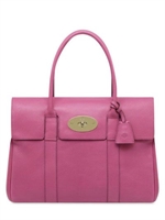 MULBERRY - BAYSWATER GLÄNZENDE LEDER HANDTASCHE - FUCHSIE