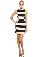 LANVIN - ABITO IN COTONE E RADZMIR A RIGHE - NERO/AVORIO