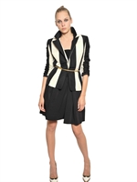 LANVIN - GIACCA IN COTONE E RADZMIR A RIGHE - NERO/AVORIO