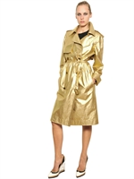 LANVIN - TRENCH IN TELA DI COTONE LAVATA E LAMINATA - ORO