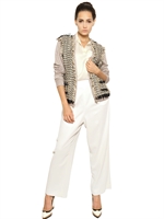 LANVIN - CARDIGAN IN TWEED DI COTONE E LINO - BEIGE