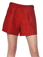 GIAMBATTISTA VALLI - SHORTS IN SETA E COTONE - ROSSO