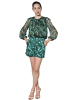 GIAMBATTISTA VALLI - PRINTED SILK MUSLIN SHIRT - MULTI GREEN