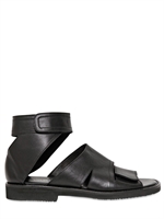 KRIS VAN ASSCHE - LEATHER STRAP SANDALS - BLACK
