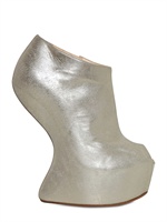 GIUSEPPE ZANOTTI - ZEPPE SPUNTATE IN PELLE VINTAGE 150MM - PLATINO
