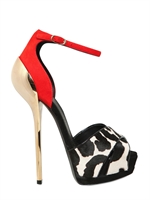 GIUSEPPE ZANOTTI - SANDALI IN CAVALLINO E CAMOSCIO 150MM - MULTICOLORE