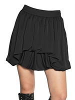 GIVENCHY - DOUBLE LAYERED TECHNO CHARMEUSE SKIRT - BLACK
