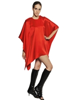 GIVENCHY - SILK SATIN DRAPED DRESS - RED