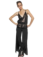GIVENCHY - NAPPA LEATHER TOP WITH LONG BACK PANELS - BLACK