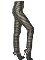 HAIDER ACKERMANN - STRIPED TECHNO JACQUARD TROUSERS - GOLD/BLACK