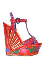 DOLCE & GABBANA - ZEPPE IN RAFIA E RESINA DIPINTA A MANO 170MM - MULTIRED
