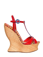 DOLCE & GABBANA - ZEPPE IN RAFIA E VERNICE 160MM - ROSSO
