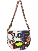VERSACE - NAPPALEDERTASCHE MIT ROCK-DRUCK UND RIPSBAND - MULTI