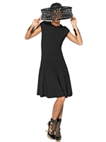 ALEXANDER MCQUEEN - ABITO IN TECHNO VISCOSA - NERO