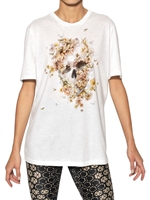 ALEXANDER MCQUEEN - FLORAL SKULL PRINT COTTON JERSEY T-SHIRT - WHITE